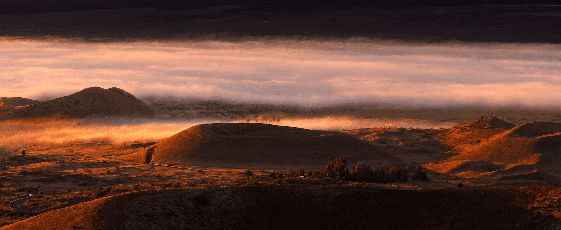 mountain with clouds
