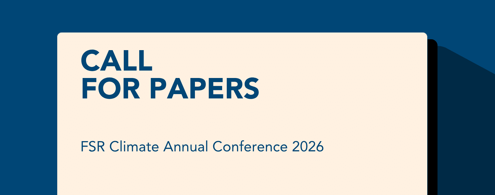 Call for papers for the 2026 FSR Climate Annual Conference